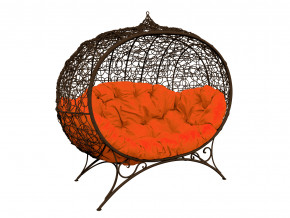 Кокон Улей на ножках с ротангом оранжевая подушка в Белоярском (ХМАО) - beloyarskij.magazinmebel.ru | фото - изображение 1