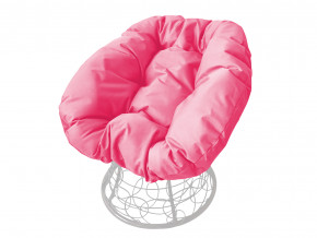 Кресло Пончик с ротангом розовая подушка в Белоярском (ХМАО) - beloyarskij.magazinmebel.ru | фото