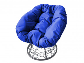 Кресло Пончик с ротангом синяя подушка в Белоярском (ХМАО) - beloyarskij.magazinmebel.ru | фото - изображение 1