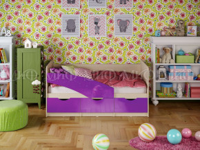 Кровать Бабочки 1600 Фиолетовый металлик в Белоярском (ХМАО) - beloyarskij.magazinmebel.ru | фото - изображение 1
