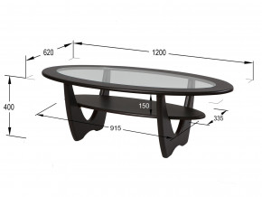 Стол журнальный Юпитер со стеклом СЖС-01 венге в Белоярском (ХМАО) - beloyarskij.magazinmebel.ru | фото - изображение 2